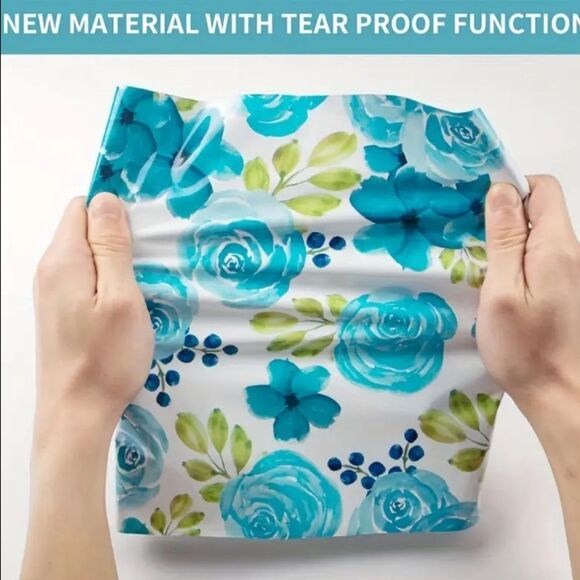 10x13 Blue & White Floral Polymailers 25Ct - Picture 3 of 5